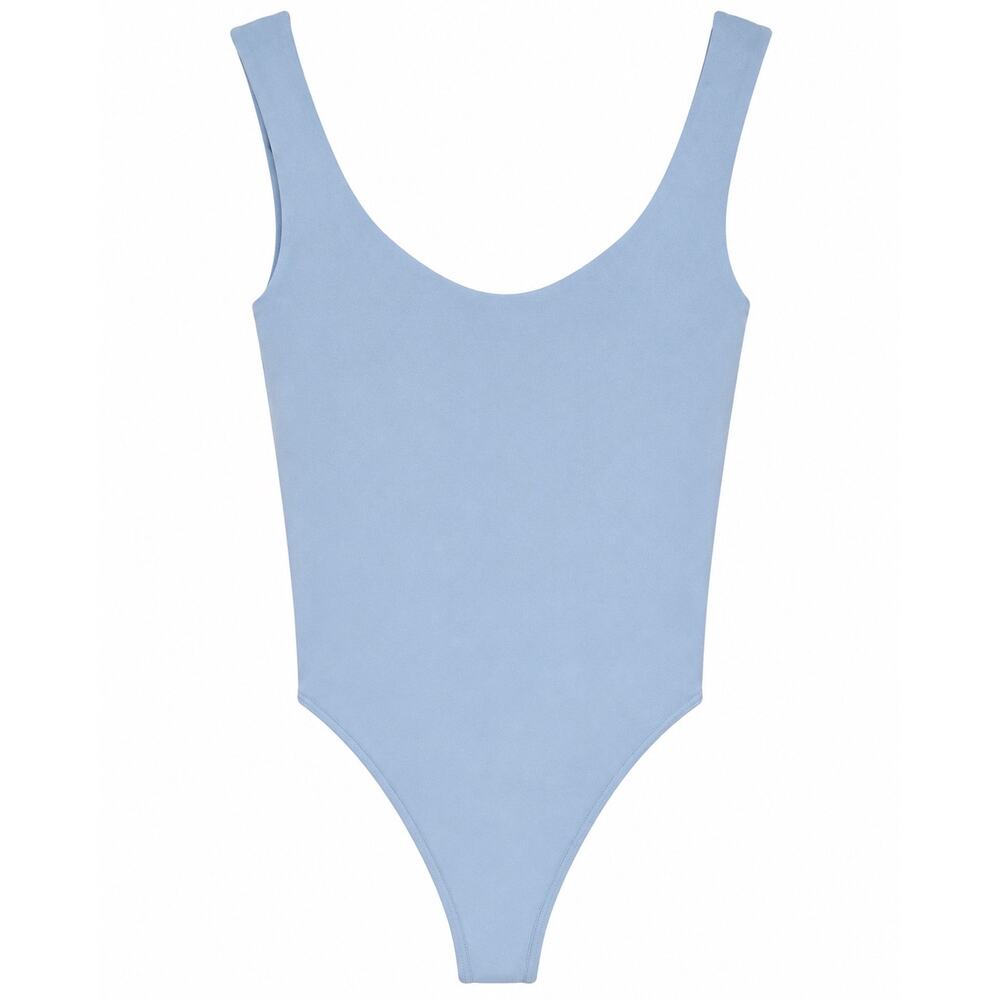 Free People Intimately Bodysuit XS/S Blue Scoop Neck Clean Girl Y2K Thong